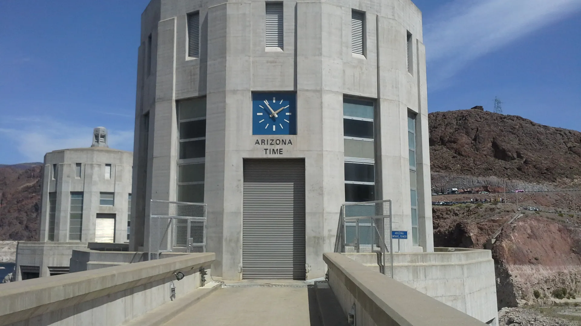 “Arizona Time — marking the moment at Hoover Dam.”