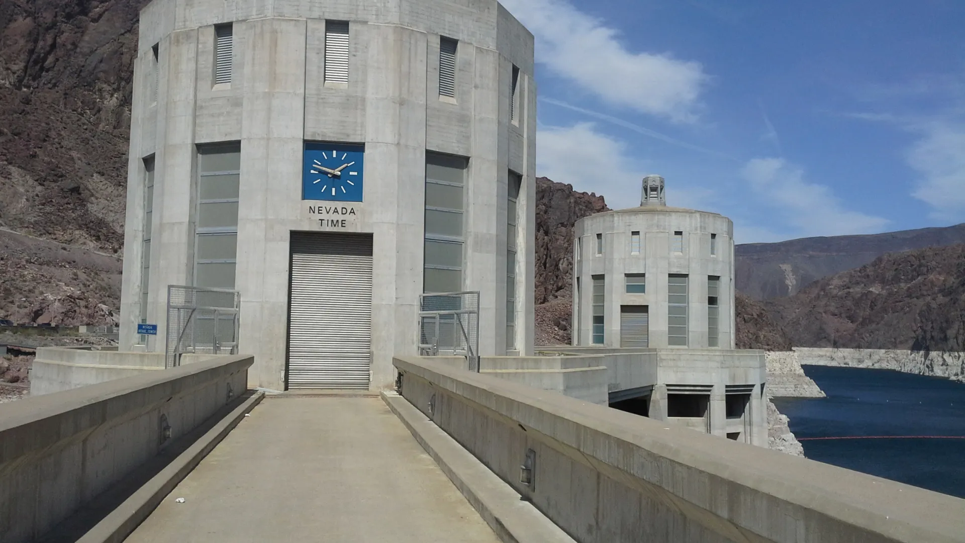 “Nevada Time — marking the moment at Hoover Dam.”