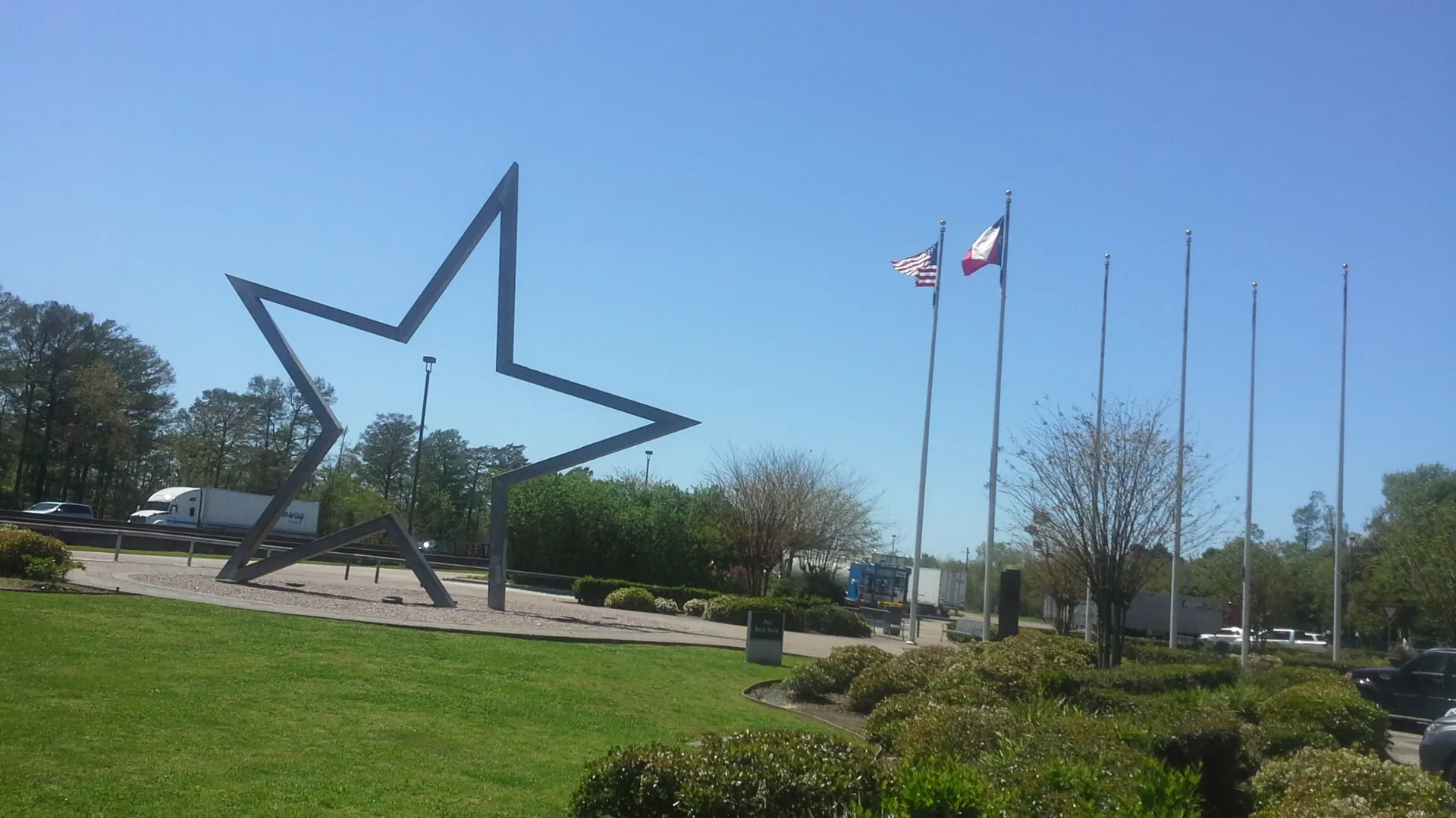 “Standing proud at the Texas line, under the symbol of the Lone Star State.”